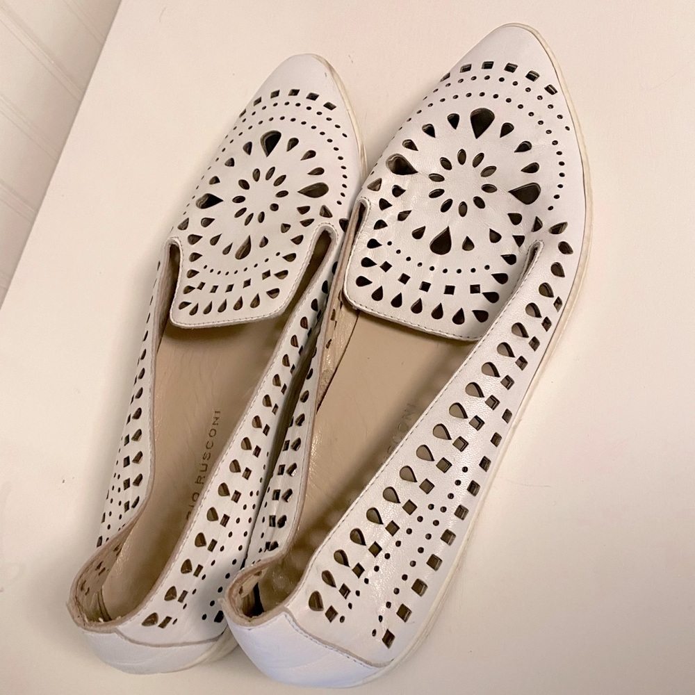 Fabio Rusconi | White Loafers - Cut out design | Size 38